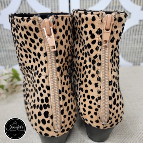 Qupid Women's Mystique Black and Tan Leopard Ankle Bootie Size 7 - Picture 9 of 12